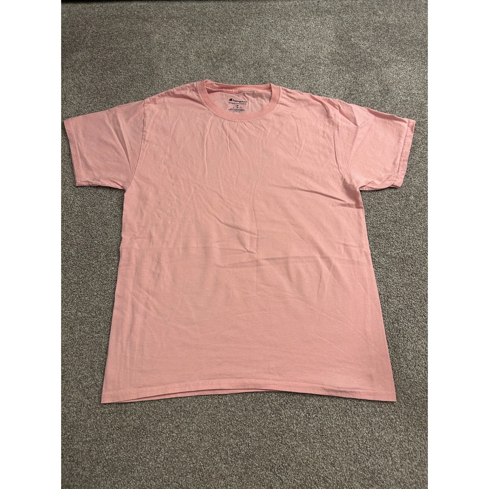 Champion T-Shirt Mens Medium Pink Excellent Short Sleeve Crew Neck Athletic Tee